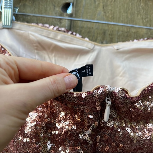 Burgundy and Rose Gold Ombre “Kiss Me” Strapless Maxi Dress 🌿 - Picture 10 of 11